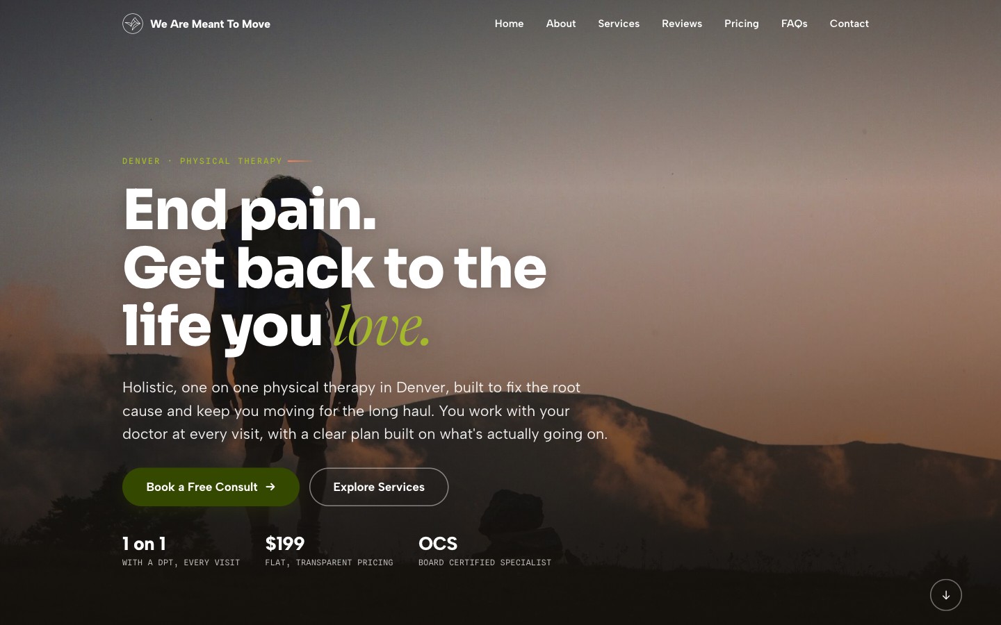 The rebuilt We Are Meant to Move homepage